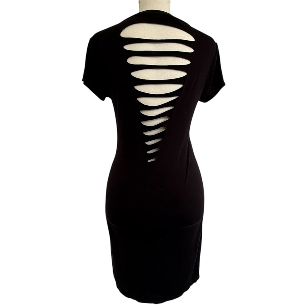 MRT 1030 Savage Flame Graphic Dress Ladder Cut Back Y2K M/L - Picture 2 of 6